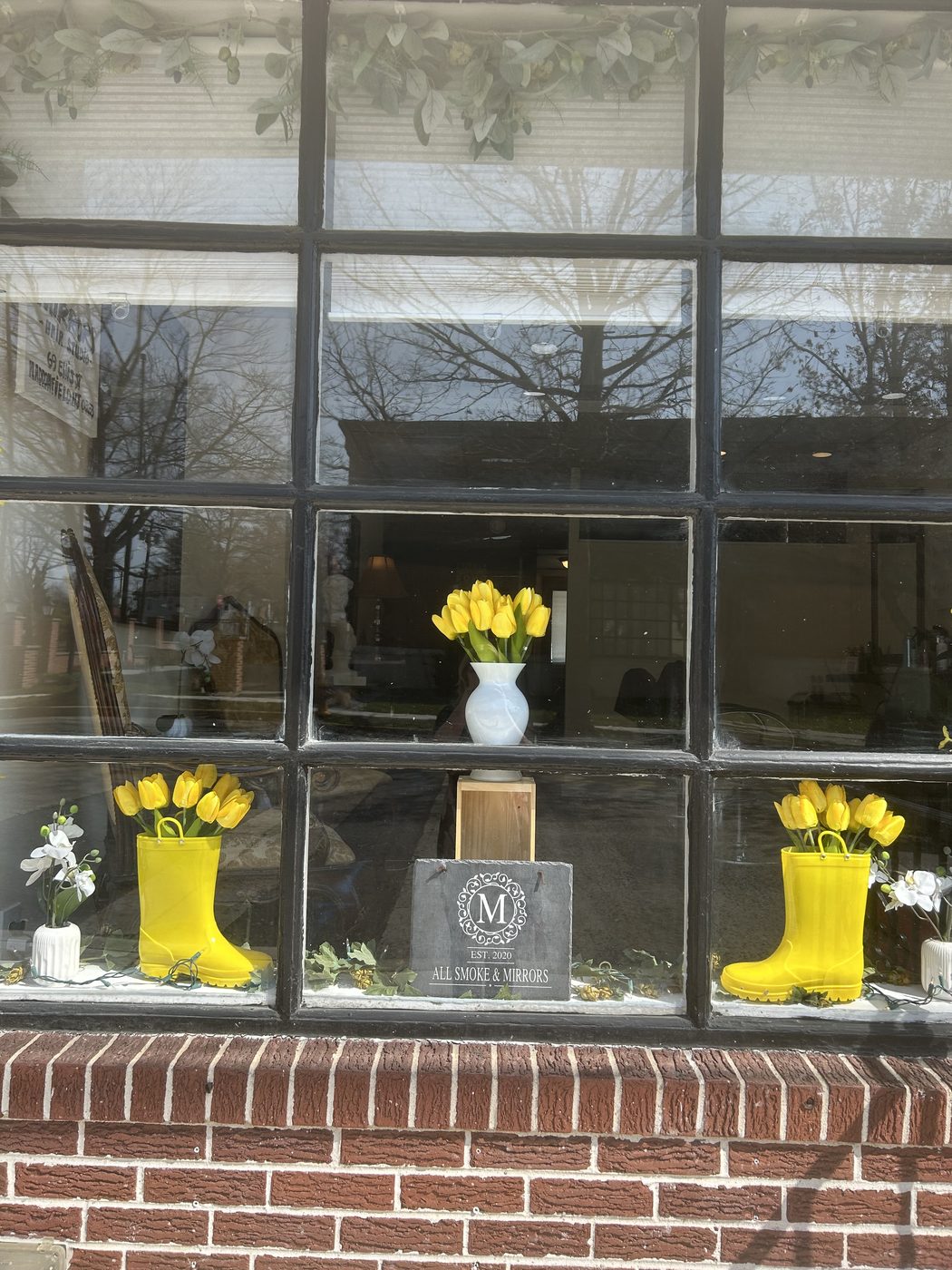 All Smoke & Mirrors Hair Studio storefront window on Ellis St, Haddonfield NJ
